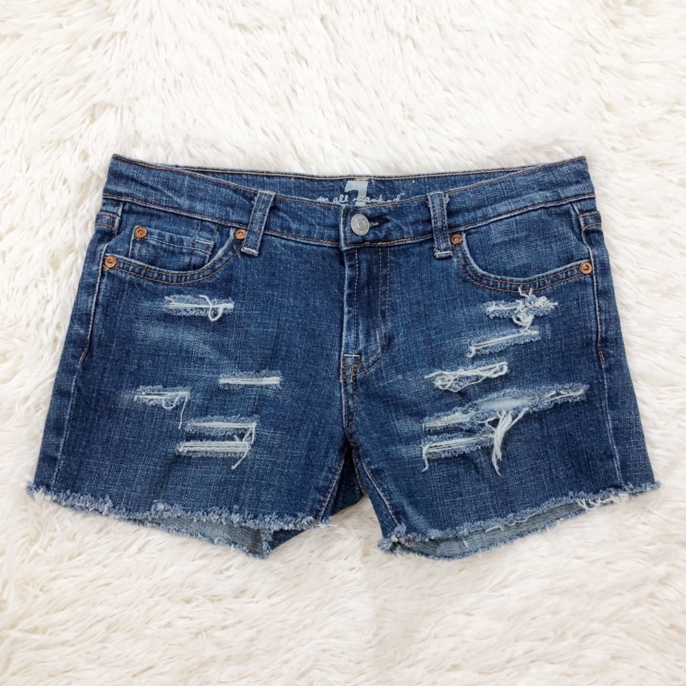 7 For All Mankind rhinestone pocket jean shorts 27